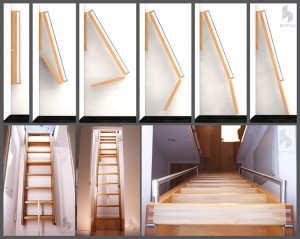 Space saving design, custom roof access ladder