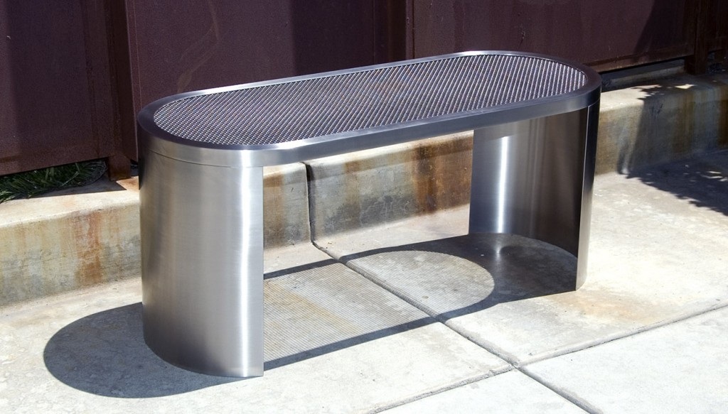 Contemporary Stainless Steel Indoor / Outdoor Bench • Studio SIMIC